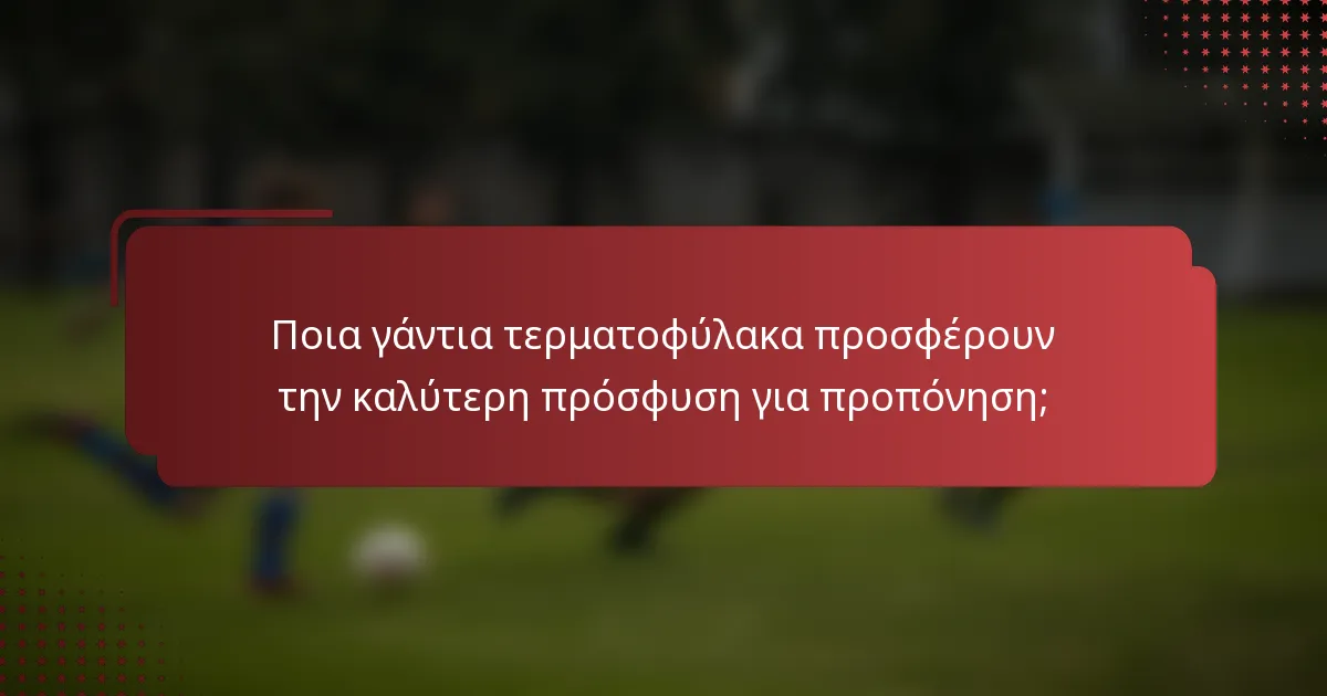 Ποια γάντια τερματοφύλακα προσφέρουν την καλύτερη πρόσφυση για προπόνηση;