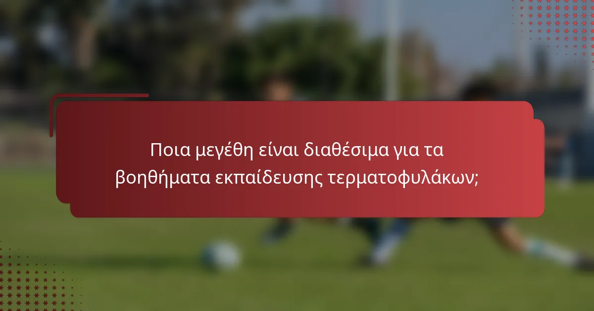 Ποια μεγέθη είναι διαθέσιμα για τα βοηθήματα εκπαίδευσης τερματοφυλάκων;